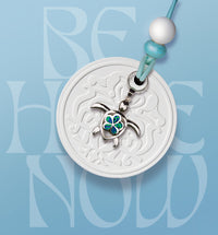 Be Here Now - Silver & Turquoise Sea Turtle